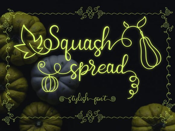 Squash Spread Typeface for Elegant Handwritten Designs