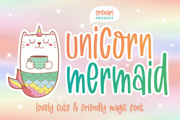 Unicorn Mermaid Font for Handmade Crafts and Printables