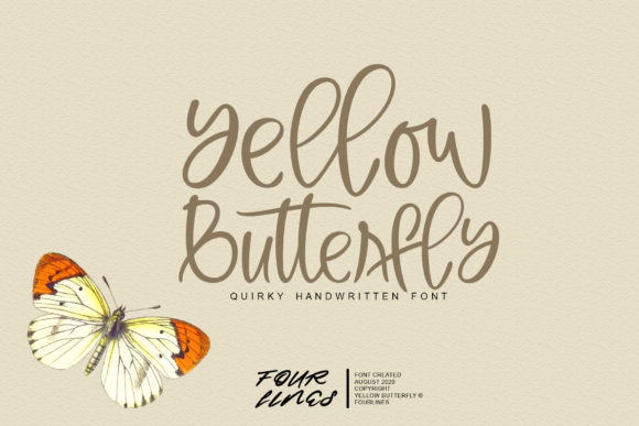 Yellow Butterfly: A Timeless Script Handwritten Font for Crafters
